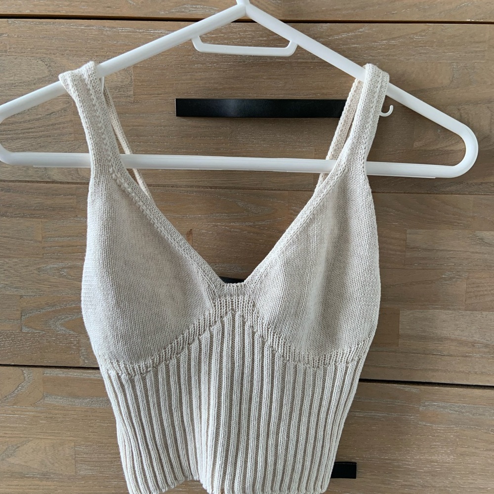 KOTN Cream Ribbed Camisole